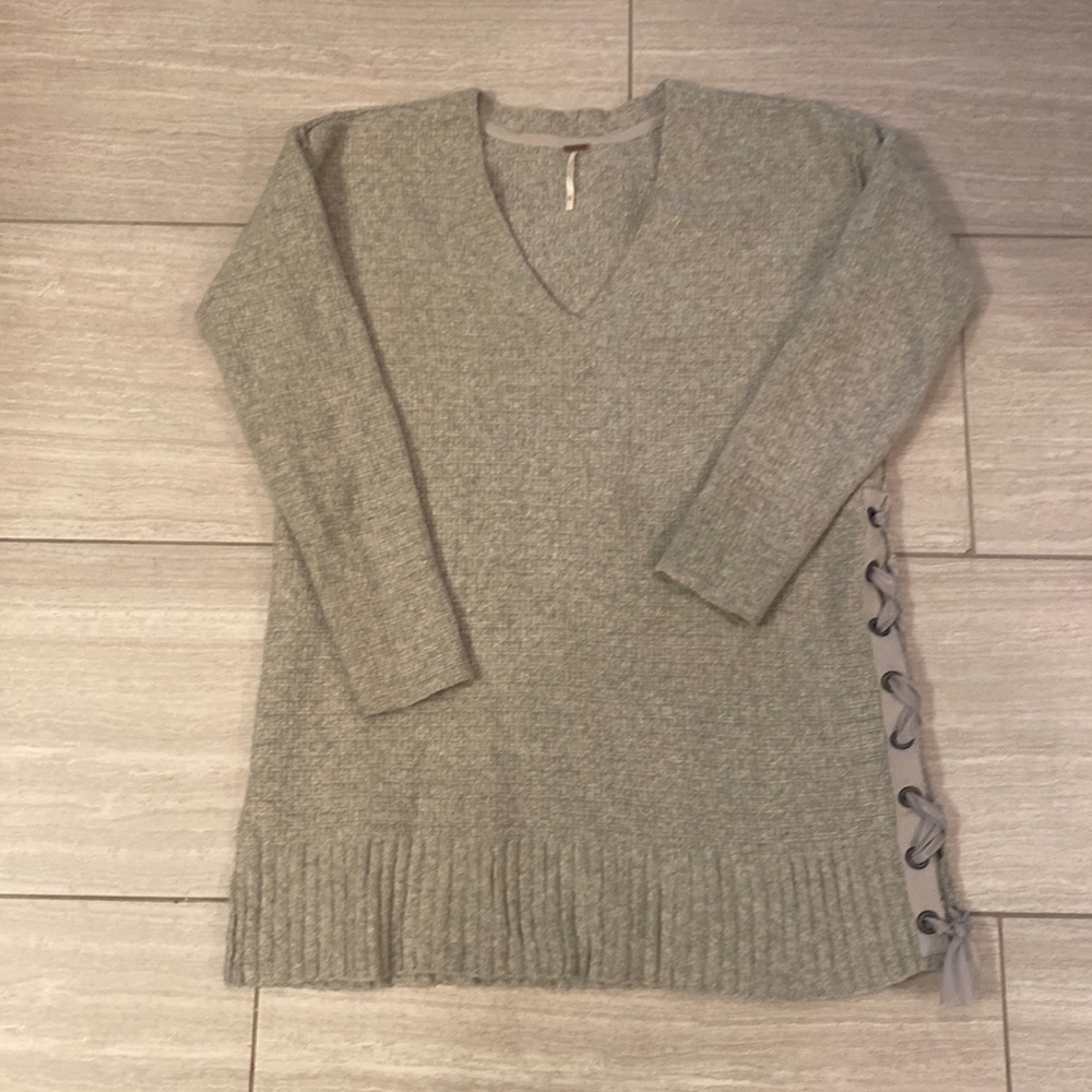 Free People size XS tunic sweater with side lace detail